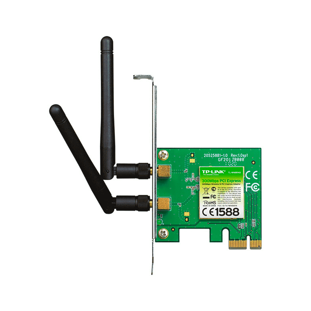 ADAPTADOR WIRELESS PCIE TL-WN881ND TP-LINK 300MBPS-SKU:103824