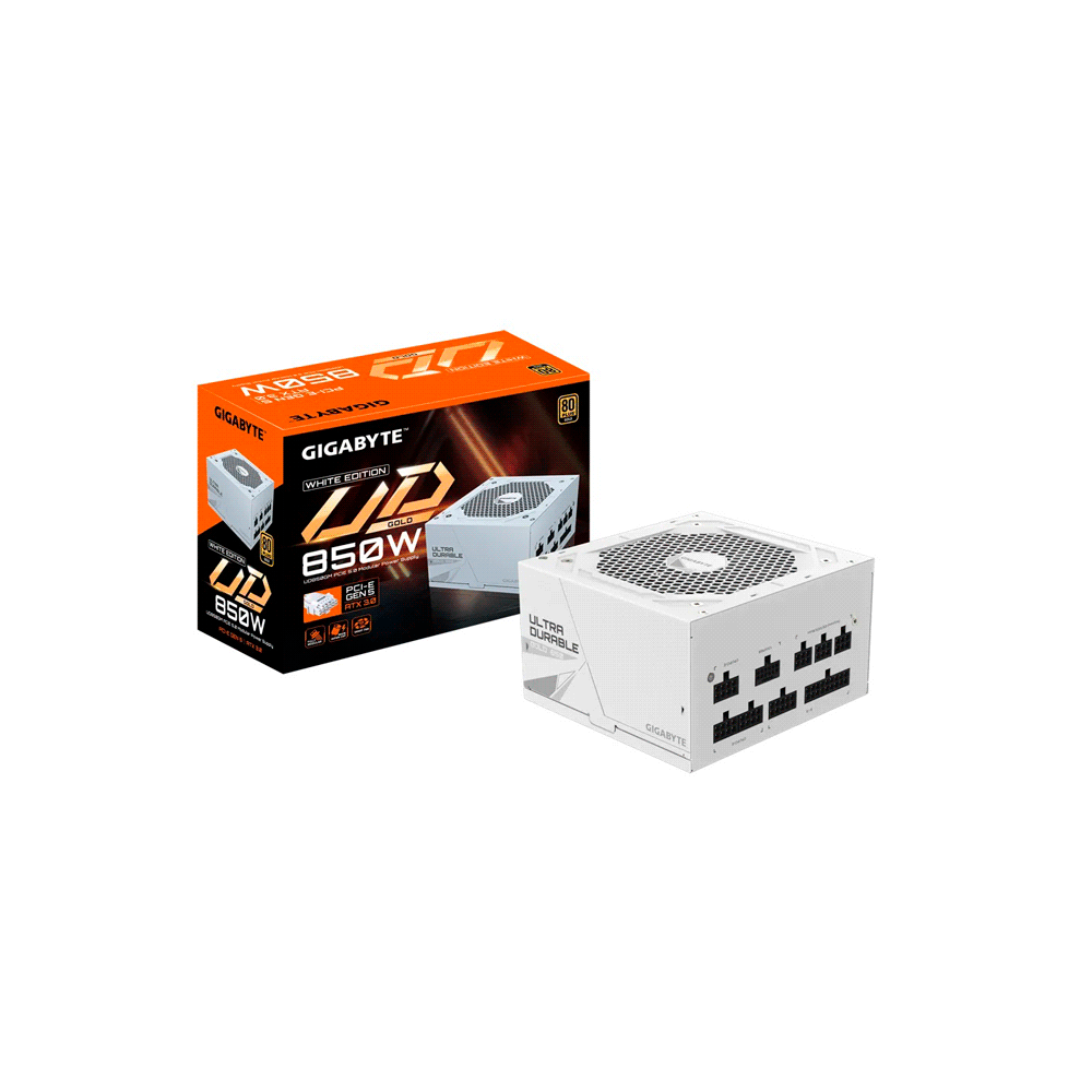 FUENTE GIGABYTE 850W 80PLUS GOLD FULL MODULAR BLANCO GP-UD850GM PG5W-SKU:112840