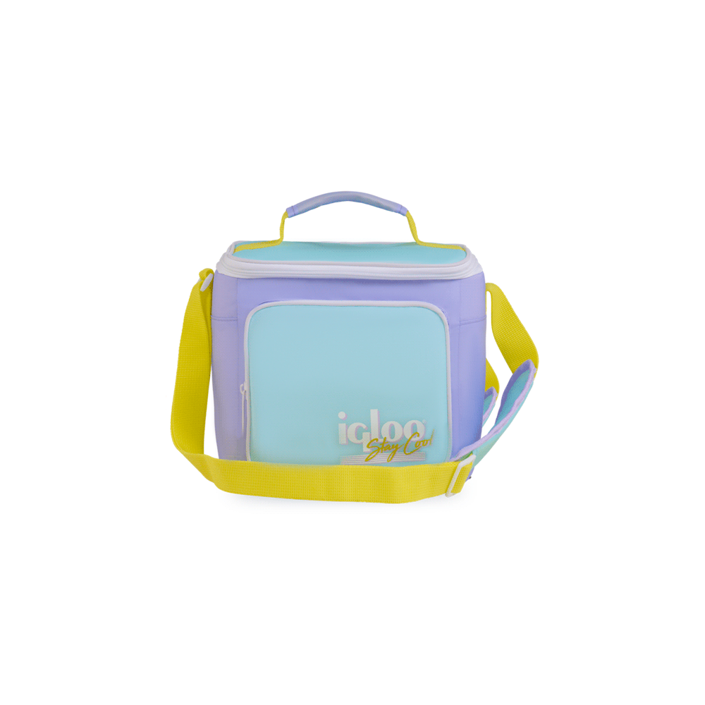 BOLSA TERMICA IGLOO 9 LATAS VERTICAL LUNCH RETRO LILA 63082-SKU:118545