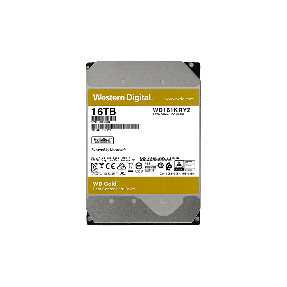 DISCO DURO SATA3 16TB WESTERN DIGITAL GOLD ENTERPRISE 7200 512MB WD161KRYZ (GARANTIA BR)-SKU:119061