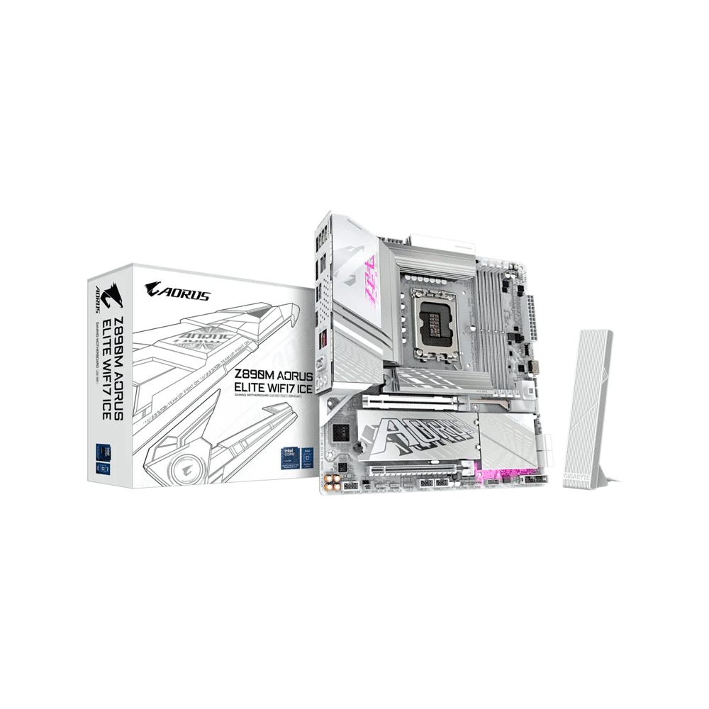 PLACA MADRE GIGABYTE 1851 Z890M AORUS ELITE WIFI7 ICE DDR5 S/R/DP/3M2/USB4/MATX-SKU:119801