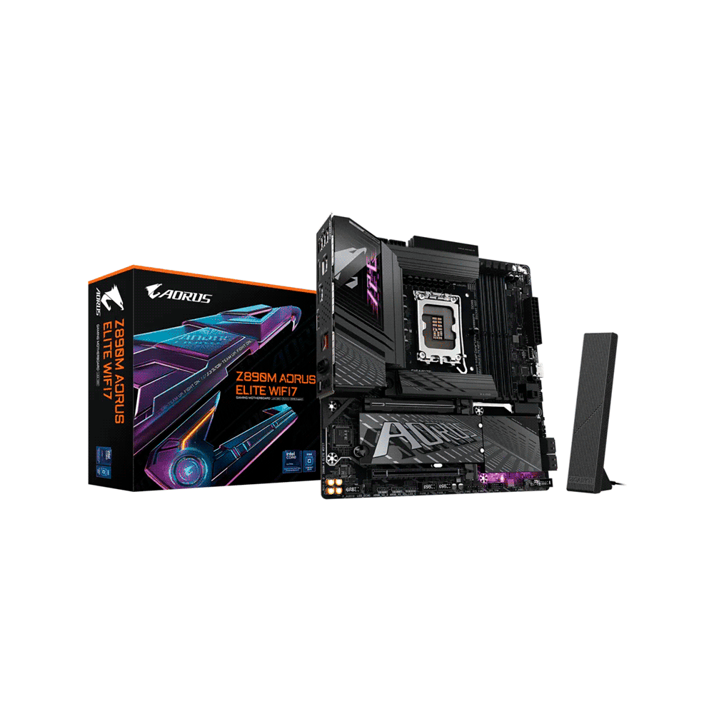 PLACA MADRE GIGABYTE 1851 Z890M AORUS ELITE WIFI7 DDR5 S/R/DP/3M2/USB4/MATX-SKU:119825