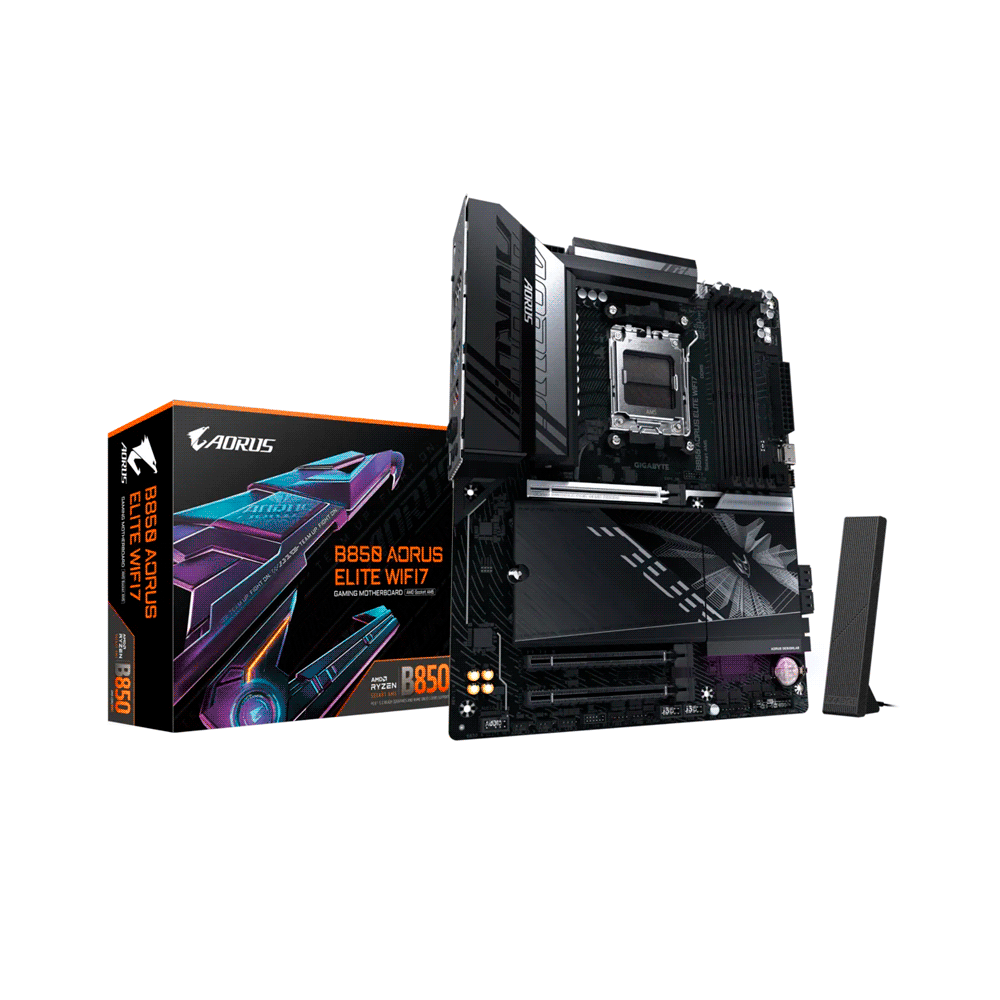 PLACA MADRE GIGABYTE AM5 B850 AORUS ELITE WIFI7 DDR5 S/R/DP/3M2/USB3.2/ATX-SKU:119832