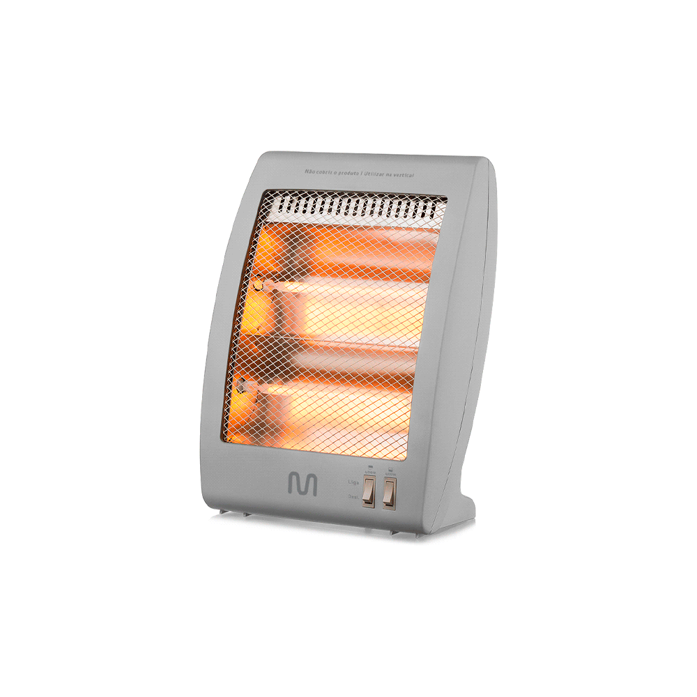 ESTUFA AQUECEDOR MULTILASER ED017 HALOGENO 2 RESISTENCIAS 800W 220V-SKU:120371