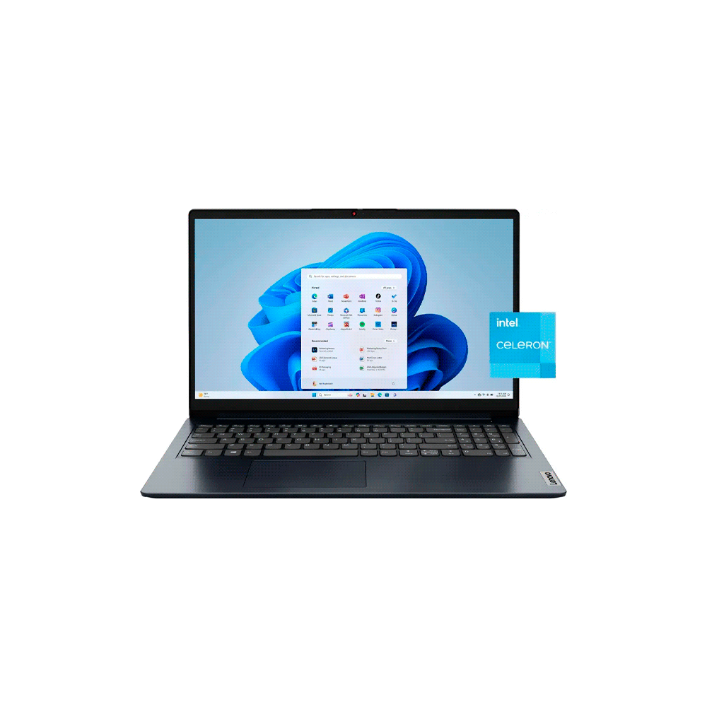 NOTEBOOK LENOVO IDEAPAD 1 82LX00D3US CEL 1.1/4G/128EMMC/W11S/15.6" HD/AZUL-SKU:121422