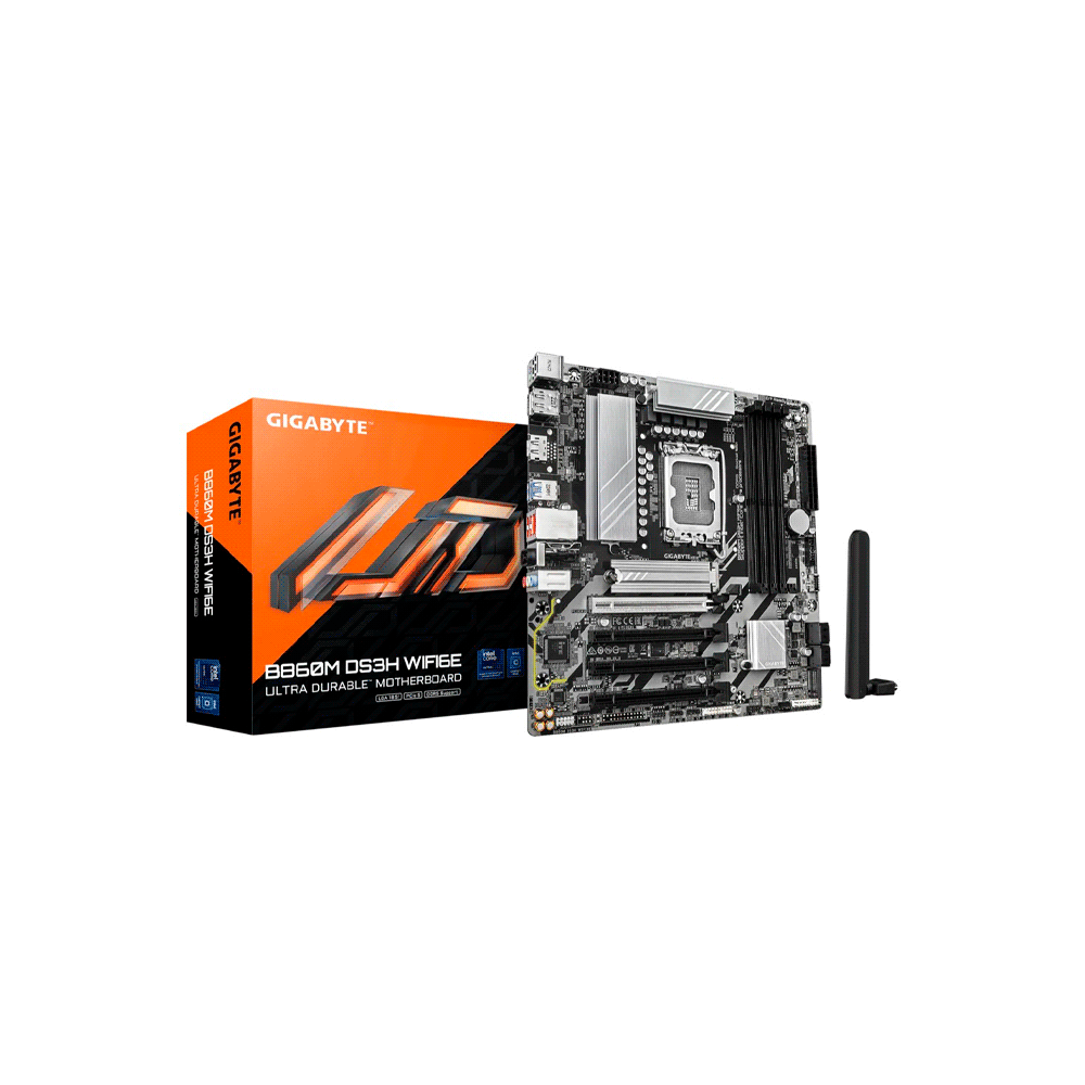 PLACA MADRE GIGABYTE 1851 B860M DS3H WIFI6E DDR5 S/R/HDMI/DP/2M2/USB3.2/MATX