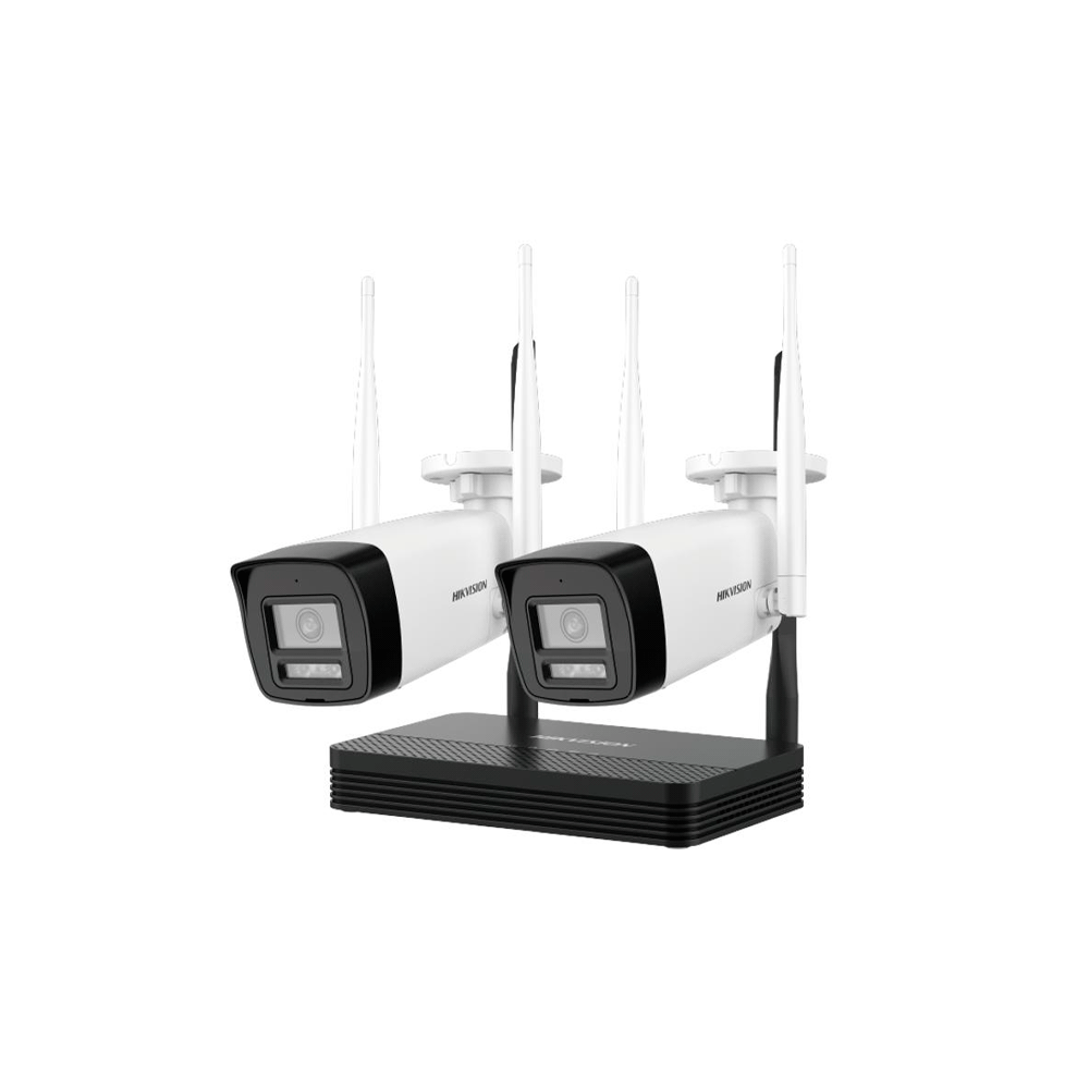 CAMARAS IOT + NVR HIKVISION 4CH + 2CAM C/IR MICROFONO/PARLANTE/WIFI DS-J142I/NKS422W0H-SKU:123259