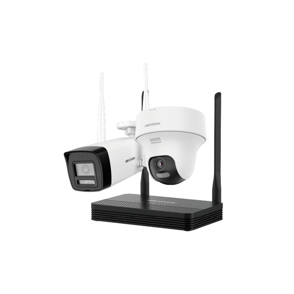 CAMARAS IOT + NVR HIKVISION 4CH + 2CAM C/IR MICROFONO/PARLANTE/WIFI DS-J142I/NKS422W02H-SKU:123273