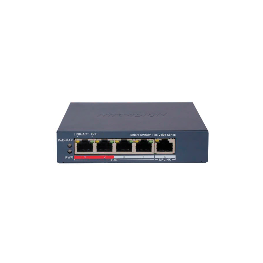 SWITCH HIKVISION DS-3E1105P-EI/M 5P 4POE MBPS/1P LAN MBPS METAL ESC-SKU:123280