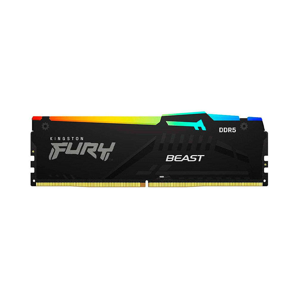 MEMORIA RAM DDR5 16GB 6400 KINGSTON FURY BEAST BK KF564C32BBEA-16 RGB-SKU:123570