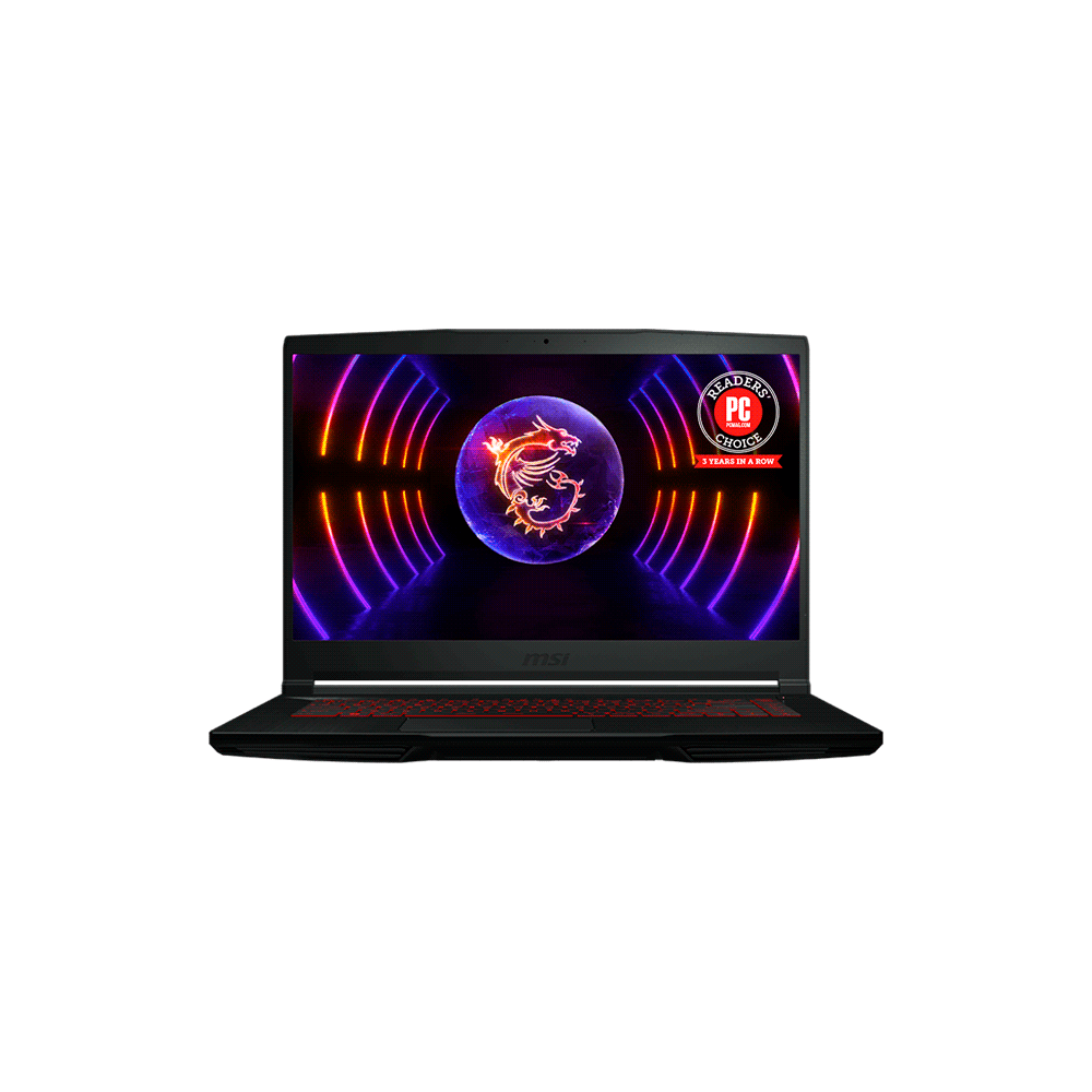 NOTEBOOK MSI THIN GF63 12VE-437US GAM I5 1.3/8/512/4050-6G/W11H/15.6 FHD 144HZ-SKU:124300