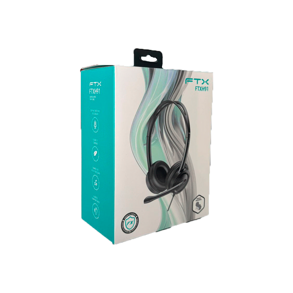 AURICULAR CON MICROFONO FTX H91-BK USB/MIC/NEGRO C