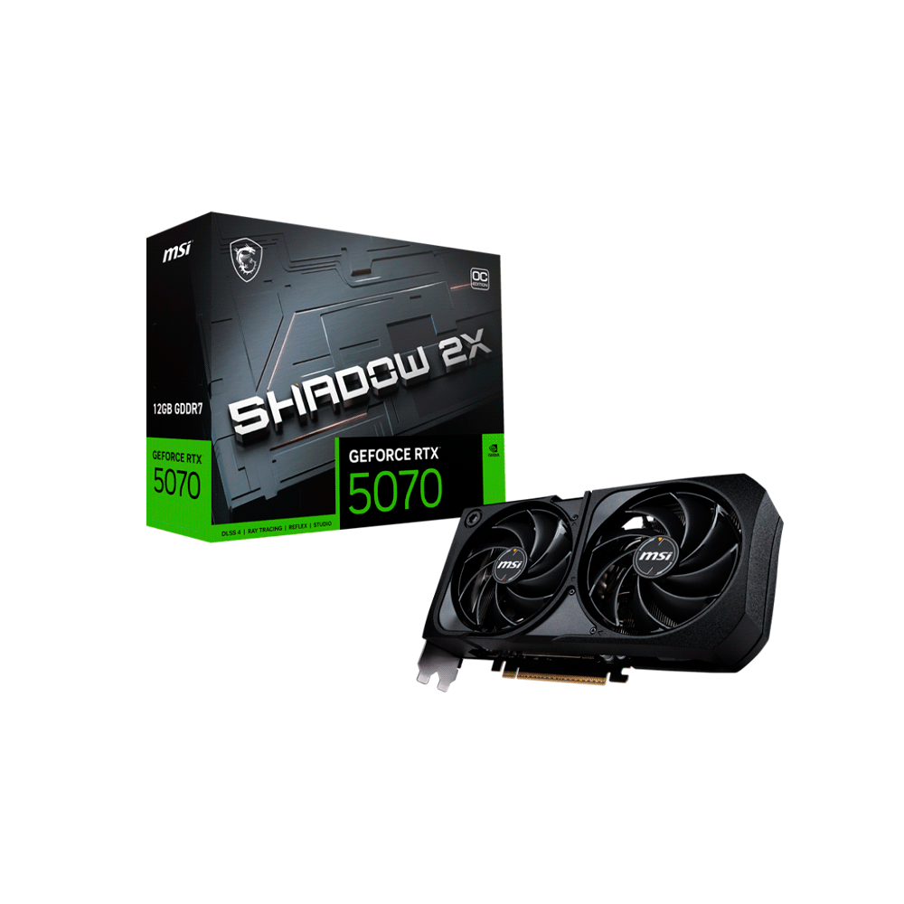 PLACA DE VIDEO MSI RTX5070 SHADOW 2X OC 12GB GDDR7 912-V532-011-SKU:126250