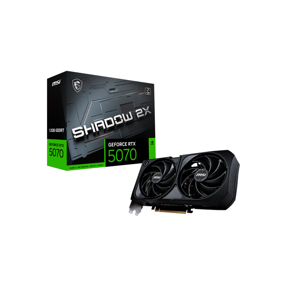 PLACA DE VIDEO MSI RTX5070 SHADOW 2X 12GB GDDR7 912-V532-016-SKU:127677