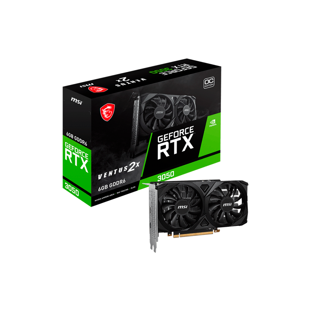 PLACA DE VIDEO MSI RTX 3050 VENTUS 2X 6G OC DD6 912-V812-016-SKU:127684