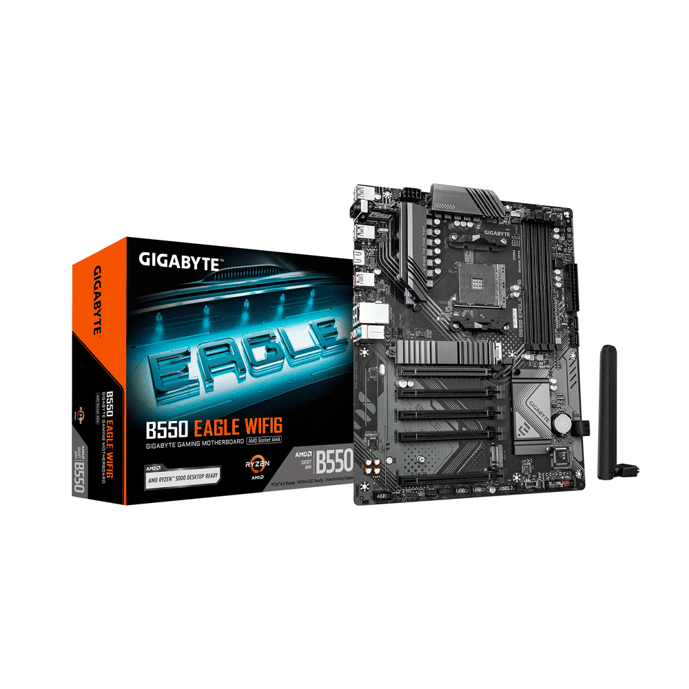 PLACA MADRE GIGABYTE AM4 B550 EAGLE WIFI6 S/R/HDMI/2M2/DDR4/USB3.2/ATX