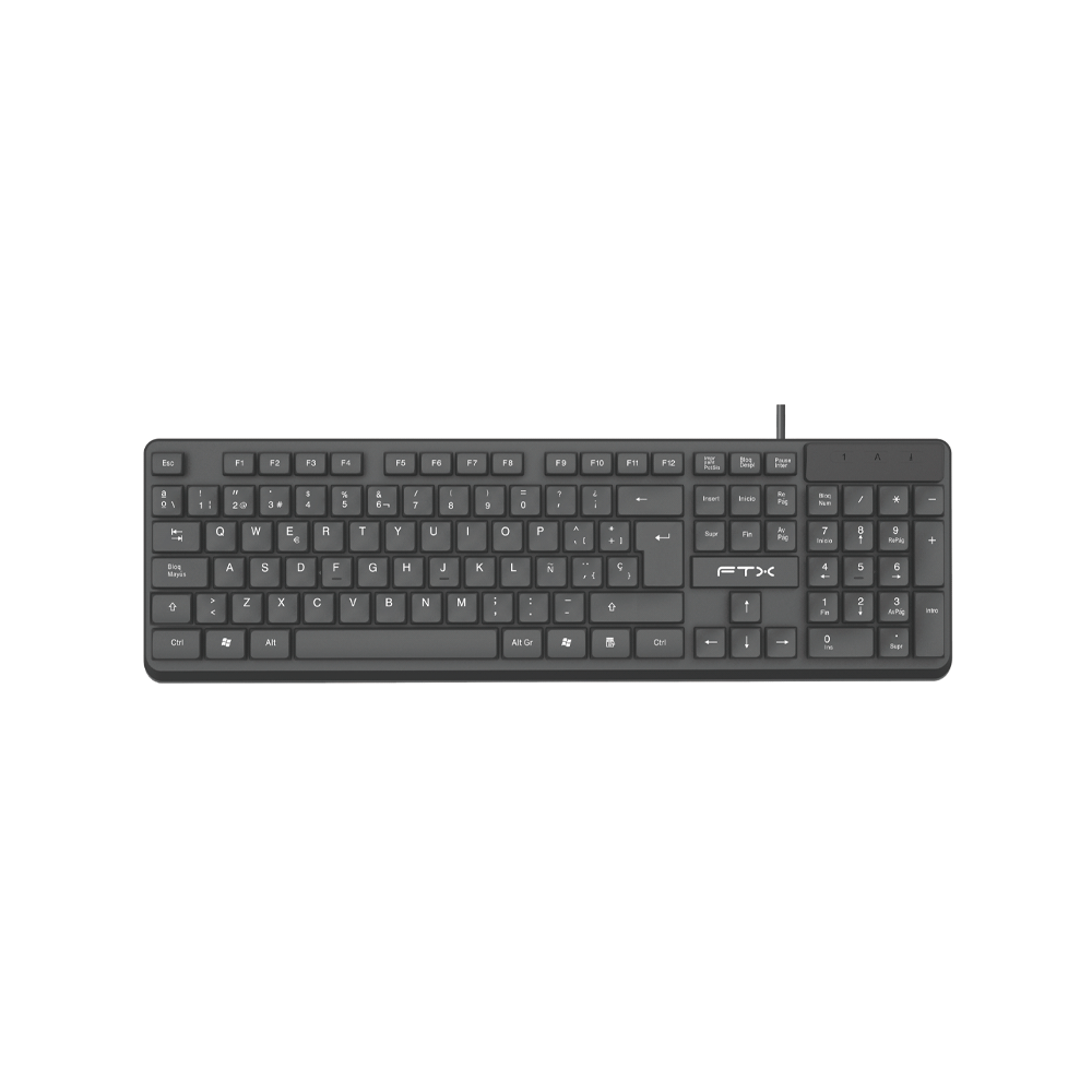 TECLADO FTX USB FTX K87 NUMERICO/ESPAÑOL/NEGRO