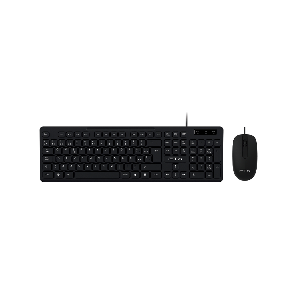 TECLADO + MOUSE FTX USB FTXKM086 NUMERICO/ESPAÑOL/NEGRO