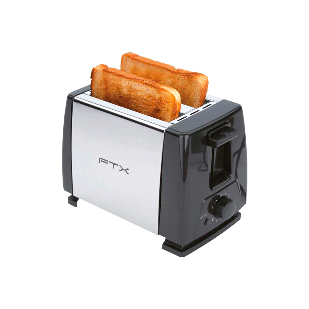 TOSTADORA FTX 2 PANES 750W 220V NEGRO ACERO INOX TSR2-75-SKU:130837