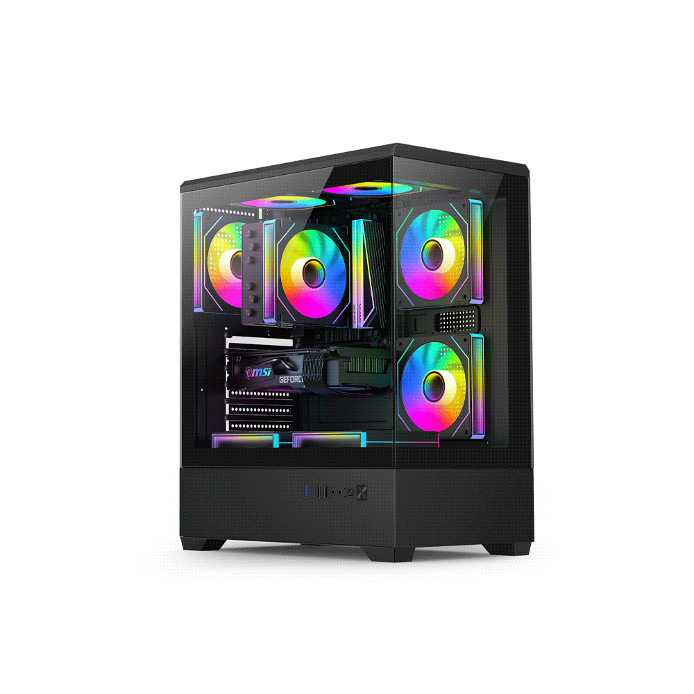 GABINETE GAMER FTX PCC-G9BK VIDRIO TEMP 3 FAN EATX/ATX/MATX/ITX NEGRO-SKU:132206
