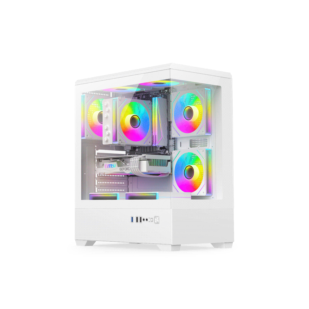 GABINETE GAMER FTX PCC-G9WH VIDRIO TEMP 3 FAN EATX/ATX/MATX/ITX BLANCO-SKU:132213