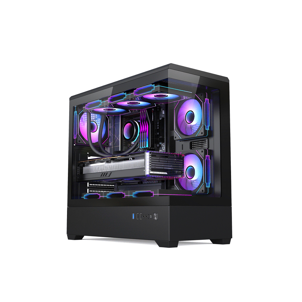GABINETE GAMER FTX PCC-G11 VIDRIO TEMP 3 FAN EATX/ATX/MATX/ITX-SKU:132220