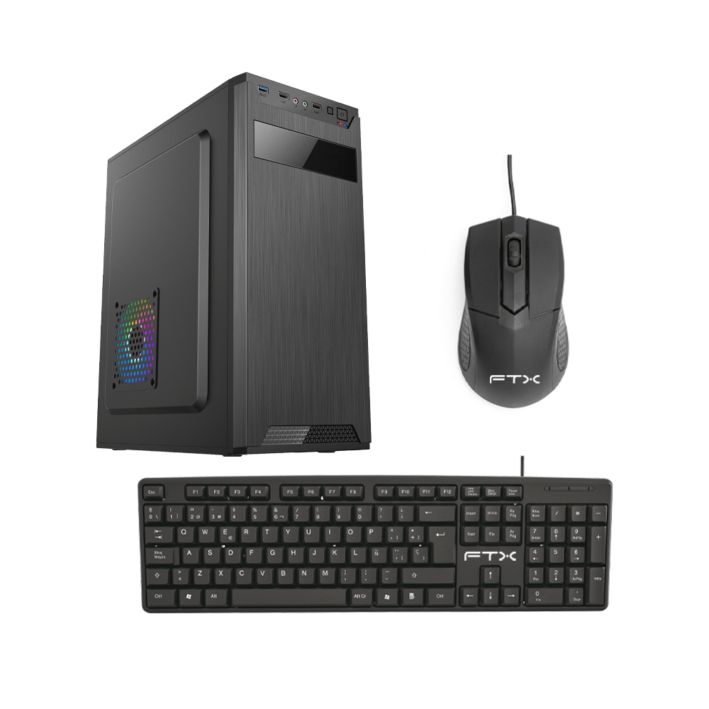 GABINETE KIT FTX PCC-5W5SK C/FUENTE 500W MOUSE+TECL/ESP ATX/MATX/ITX