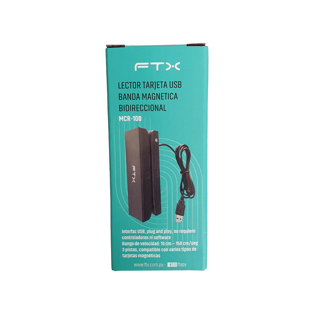LECTOR DE TARJETA FTX USB BANDA MAGNETICA BIDIRECC