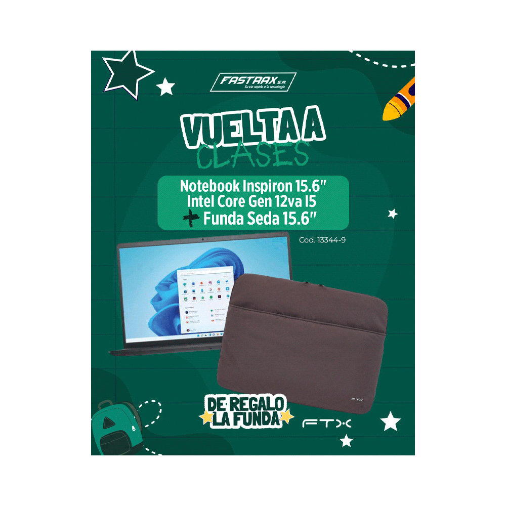 COMBO VUELTA CLASES NOTEBOOK DELL I5 I3520-511BLK-