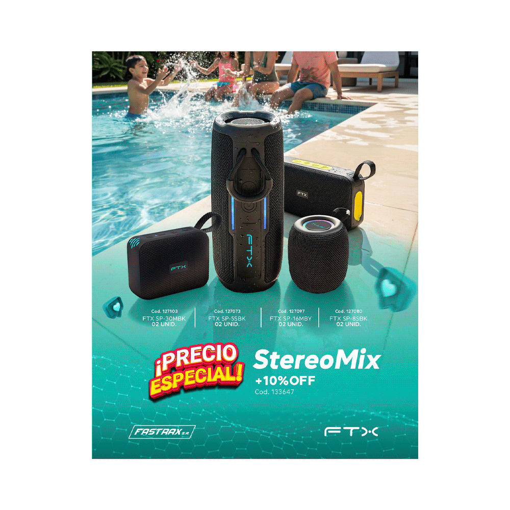 COMBO STEREO MIX PARLANTE SP-8SBK + PARL SP-30MBK 