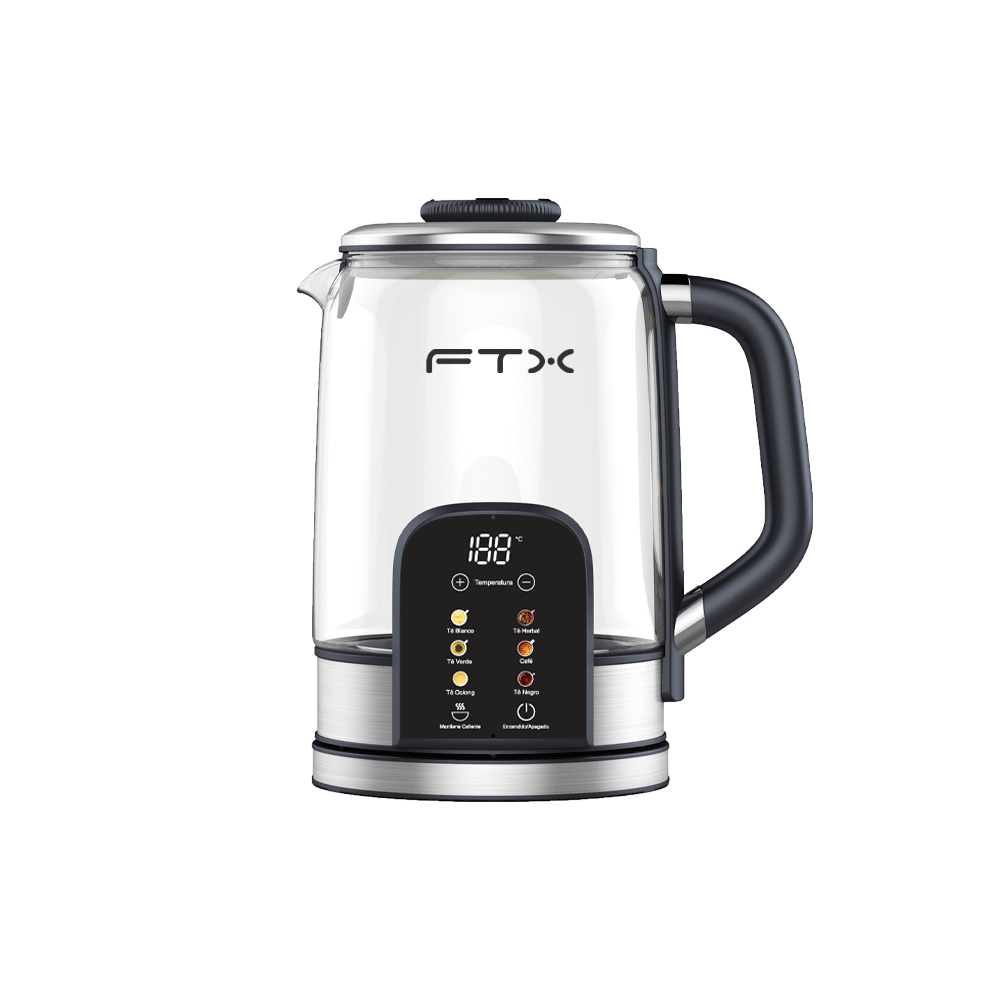 HERVIDORA ELECTRICA FTX 1.7L 2200W 220V TOUCH ACERO INOXIDABLE TRANSPARENTE EK2-330