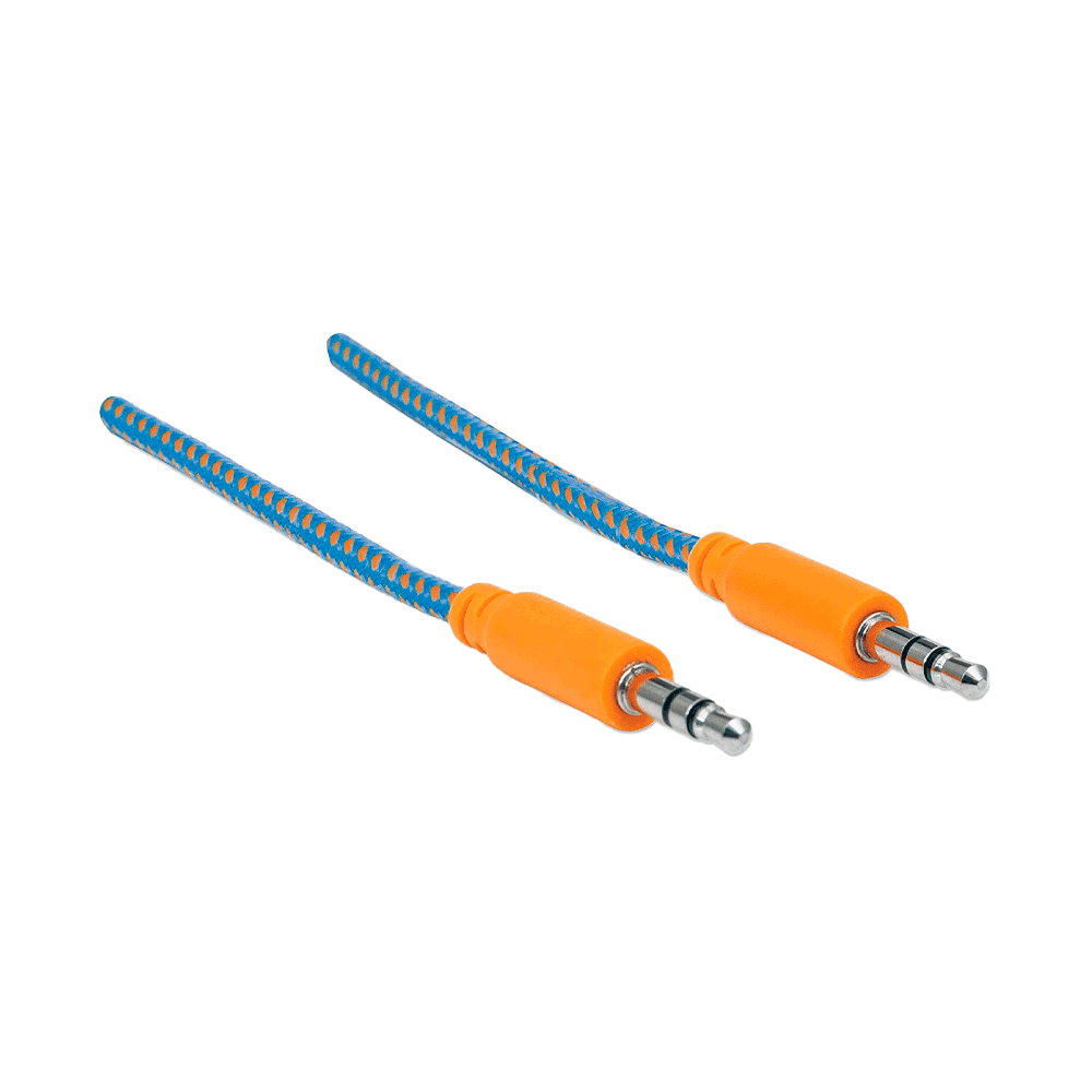 CABLE DE AUDIO AUXILIAR ESTÉREO 352802 3.5 MM/ MACHO A MACHO 1MT