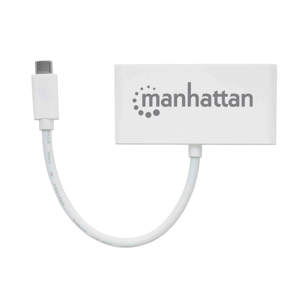 Manhattan Adaptador de USB-C a Conector 3.5mm y USB-C de carga (153355)