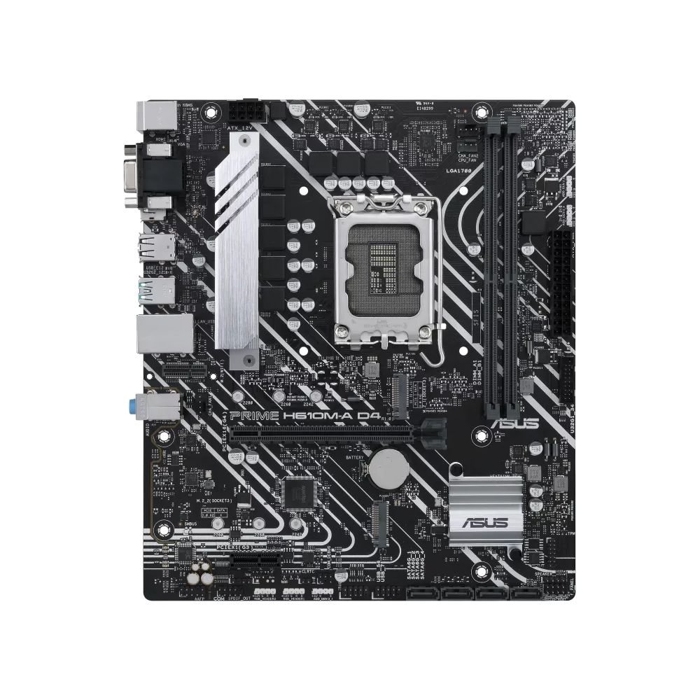 PLACA MADRE ASUS 1700 H610M-A D4 PRIME V/S/R/HDMI/DP/2M2/DDR4/USB3.2/MATX-SKU:93248