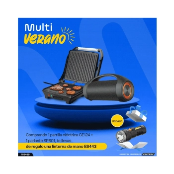 COMBO PARRILLA ELECTRICA CE124+PARLANTE  220W SP60