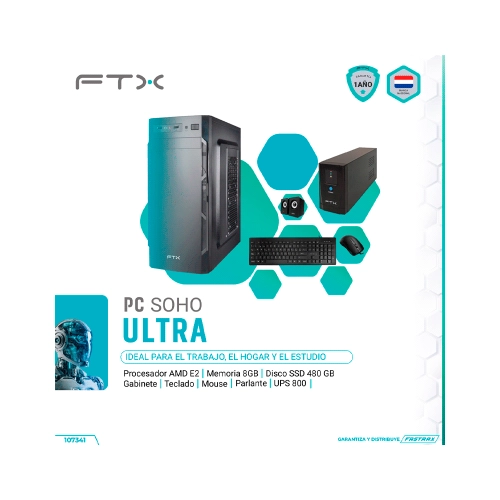 COMPUTADORA  FTX SOHO ULTRA E2/480SSD/8G + UPS 800W + MOUSE + TECLADO