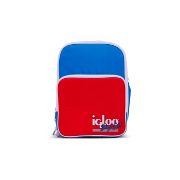 MOCHILA TERMICA IGLOO 12 LATAS RETRO ROJO/AZUL 630