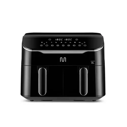 FREIDORA SIN ACEITE MULTILASER GO219USA 8L 1800W 110V 2 GAVETAS NEGRO