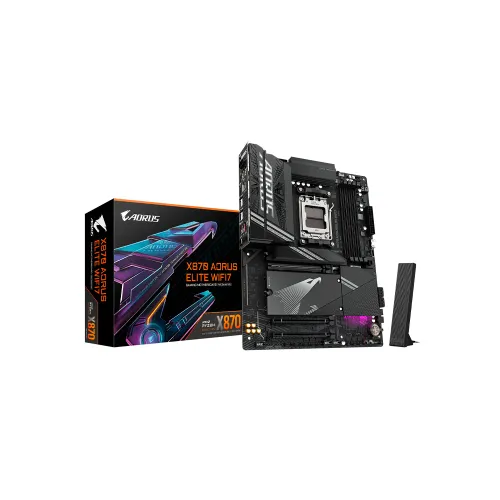 PLACA MADRE GIGABYTE AM5 X870 AORUS ELITE WIFI7 DDR5 S/R/HDMI/4M2/USB3.2/ATX