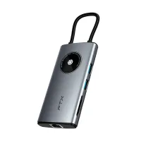 HUB 8 EN 1 USB-C - HDMI/RJ45/USB-A/USB-C/SD FTX-HUBL3-AG 4K/30HZ/1GBPS/100W/5GBPS