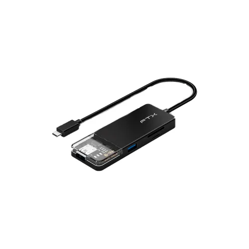 HUB 6 EN 1 USB-C - HDMI/USB-A/USB-C/SD FTX-HUBT4-PB 4K/30HZ/100W/5GBPS