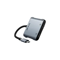 ADAPTADOR USB-C - 2 HDMI/USB-C/USB-A FTX-CM2H4K-AG 4K/60HZ/100W/GRIS Hover