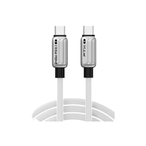 CABLE USB-C M/M 1M FTX-CM240-ZSW1 240W/480MBPS/5A/48V/IPHONE BLANCO