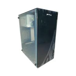 GABINETE KIT FTX255 C/FUENTE 500W MOUSE+TECL+SPK+LAT FRON TRANSP MATX/MITX Hover