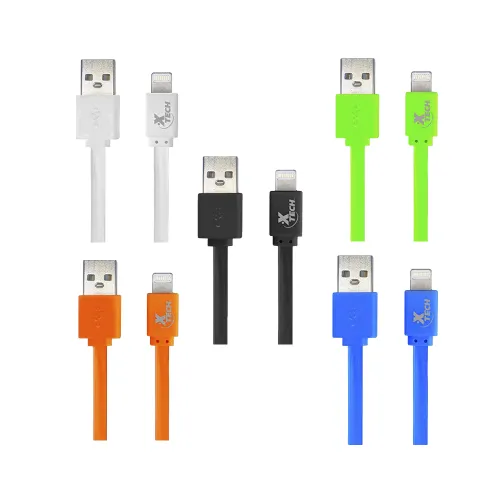 CABLE XTECH LIGHTNING XTG-236 ON-THE-GO 1M BLA/NEG/VER/AZU/NAR UNIDAD