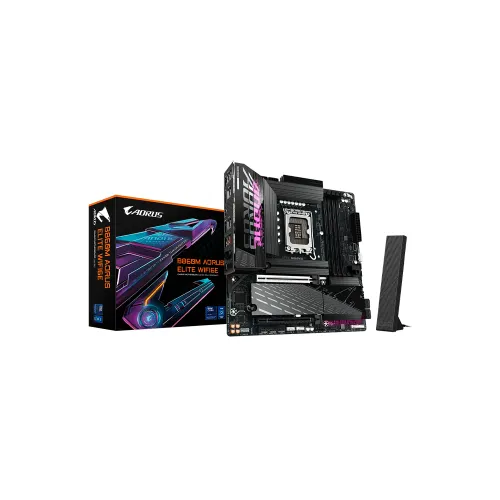 PLACA MADRE GIGABYTE 1851 B860M AORUS ELITE WIFI6E DDR5 GIGABYTE S/R/HDMI/DP/3M2/USB/MATX