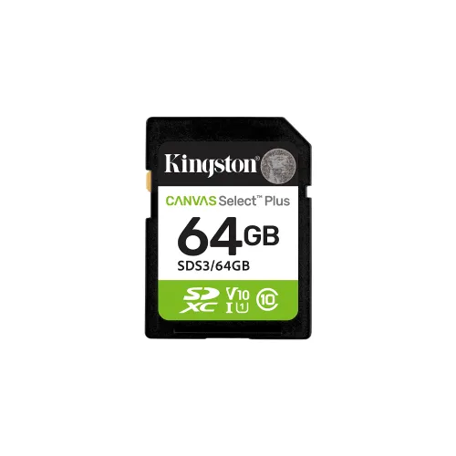 MEMORIA SD KINGSTON 64GB CANVAS SELECT PLUS SDXC CLASS 10 SDS3/64GB