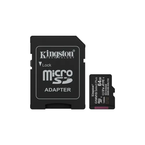 MEMORIA MICRO SD KINGSTON 64GB SDCS3/64GB 100 CANVAS SELECT PLUS C/ADAPTADOR