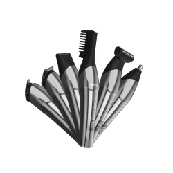 AFEITADORA INALAMBRICA 6 EN 1 FTX IPX6/RECARGABLE/LED/USB-C PLATA ESH-601 Hover