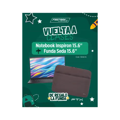 COMBO VUELTA CLASES NOTEBOOK DELL I5 DC15250 + FUNDA FTX SEDA-BR 15.6